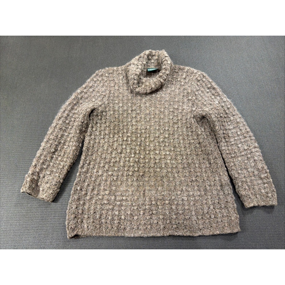 Geiger Sweater Womens Medium/Large Size 38 Brown Ribbed‎ Turtleneck 100% Wool